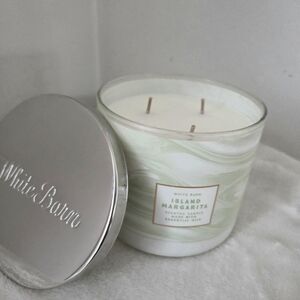 WHITE BARN Island Margarita Scented Room Candle Silver Lid NEW